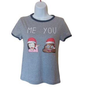 Gray Novelty Whimsical Poop Joke  Graphic T-Shirt Tee Size Small